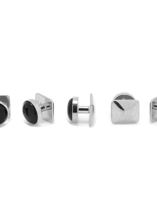 Silver and Onyx 5-Stud Set
