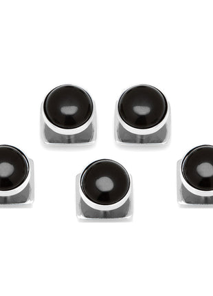 Silver and Onyx 5-Studs