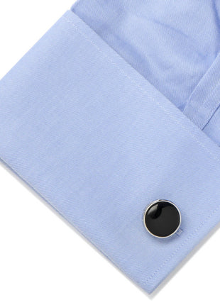 Onyx I Love You Stainless Steel Cufflinks