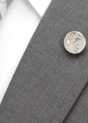 Open Edge Skeleton Watch Movement Lapel Pin