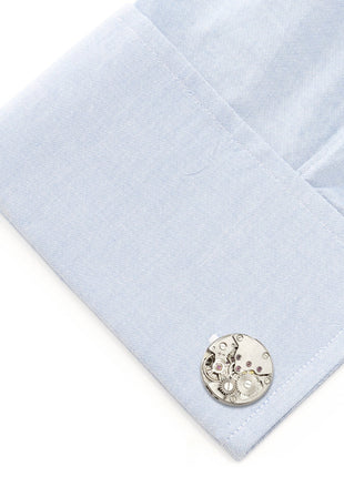 Open Edge Skeleton Watch Movement Cufflinks