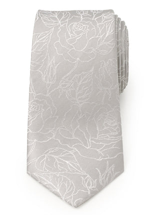 Floral Gray Men's Tie