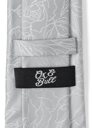 Floral Gray Men's Tie