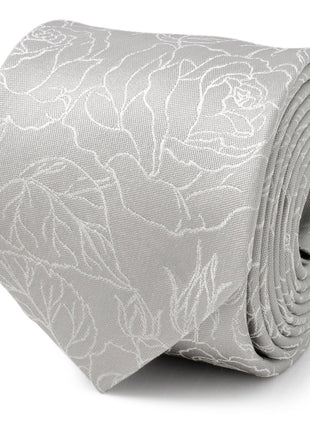 Floral Gray Men's Tie