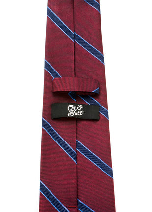 The Phillip Tie (Burgundy Stripe Men's Tie)