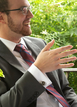 The Phillip Tie (Burgundy Stripe Men's Tie)