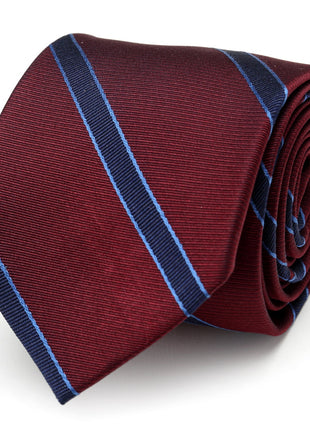 The Phillip Tie (Burgundy Stripe Men's Tie)
