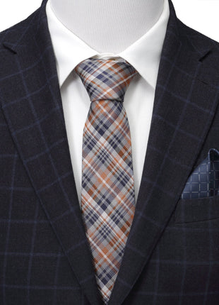 Gray Plaid Men's Tie