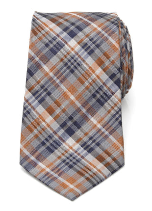 Gray Plaid Men's Tie