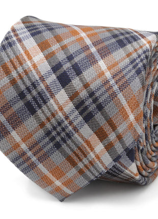 Gray Plaid Men's Tie