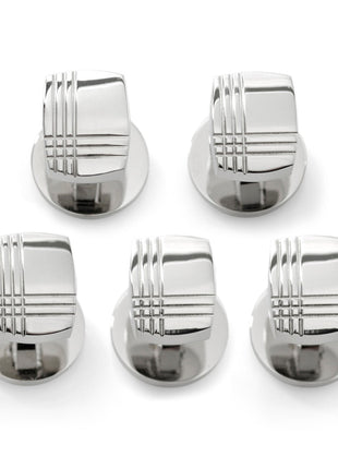 Stainless Steel Tartan Plaid 5-Studs