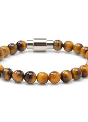 Tigers Eye Beaded Bracelet with Magnetic Closure
