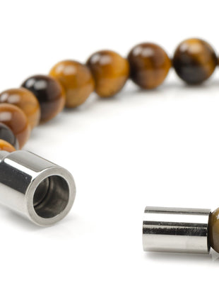 Tigers Eye Beaded Bracelet with Magnetic Closure
