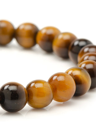 Tigers Eye Beaded Bracelet with Magnetic Closure