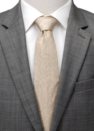 Champagne Paisley Men's Tie