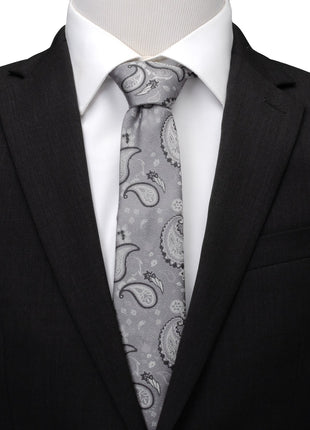 Gray Paisley Men's Tie