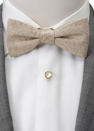 Tan Paisley Men's Bow Tie