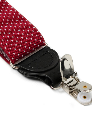 Maroon Dot Convertible Suspenders