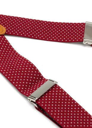 Maroon Dot Convertible Suspenders