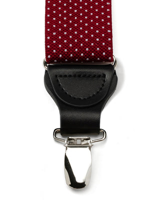 Maroon Dot Convertible Suspenders
