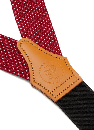 Maroon Dot Convertible Suspenders