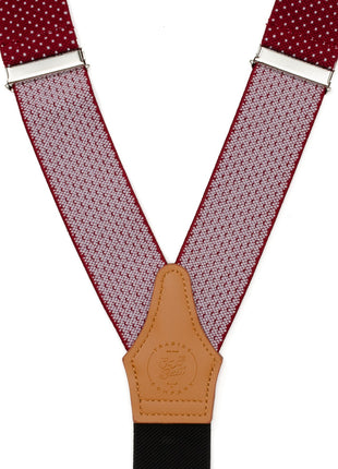 Maroon Dot Convertible Suspenders