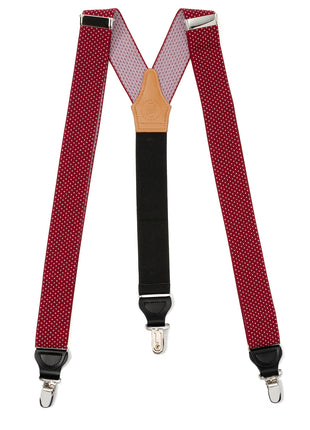 Maroon Dot Convertible Suspenders