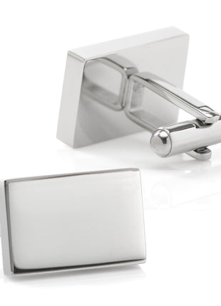 Engravable Rectangle Cufflinks and Tie Bar Gift Set