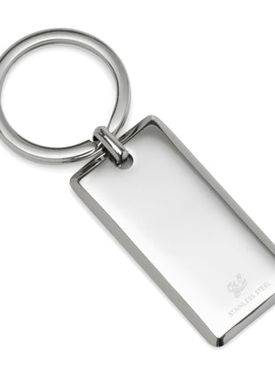 Rectangle Engravable Stainless Steel Key Chain