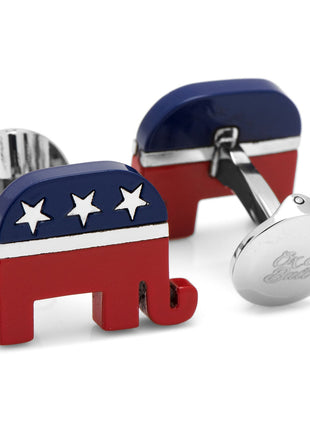 Stainless Steel Republican Elephant Cufflinks