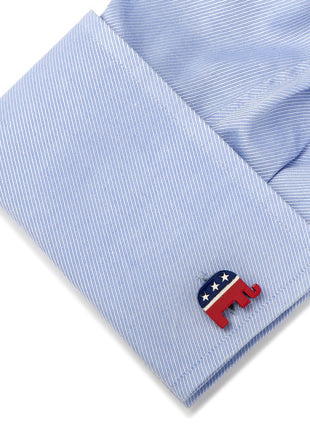 Stainless Steel Republican Elephant Cufflinks