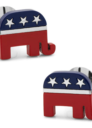 Stainless Steel Republican Elephant Cufflinks