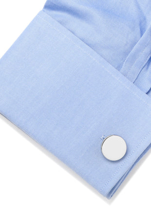 Stainless Steel Engravable Classic Round Cufflinks