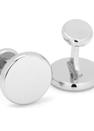 Stainless Steel Engravable Classic Round Cufflinks