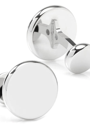 Stainless Steel Engravable Classic Round Cufflinks