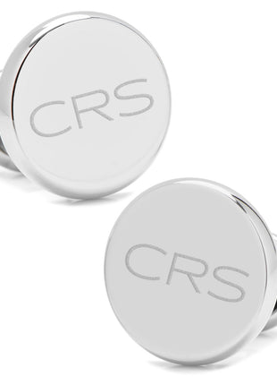 Stainless Steel Engravable Classic Round Cufflinks