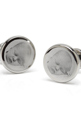 Stainless Steel Engravable Classic Round Cufflinks