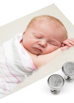 Stainless Steel Engravable Classic Round Cufflinks