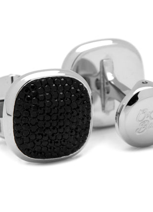 Mixed Pave Crystal and Onyx 5-Stud Set