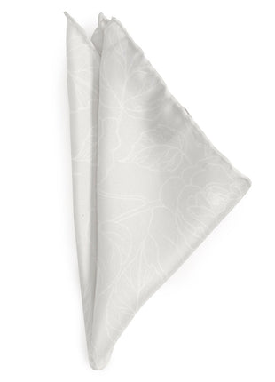Soft Floral Gray Silk Men's Pocket Square