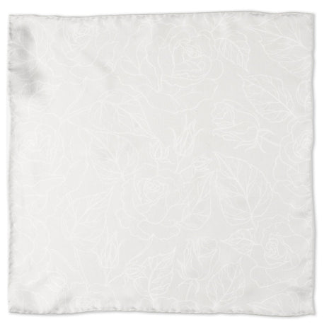 Soft Floral Gray Silk Men's Pocket Square