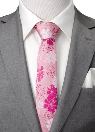 Pink Floral Men's Tie
