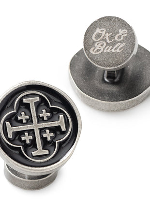 Shipwreck Cross Coin Antique Silver Cufflinks