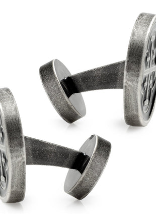 Shipwreck Cross Coin Antique Silver Cufflinks