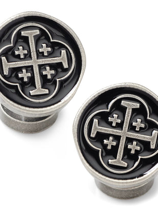 Shipwreck Cross Coin Antique Silver Cufflinks