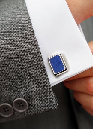 Sterling Silver and Lapis JFK Presidential Cufflinks