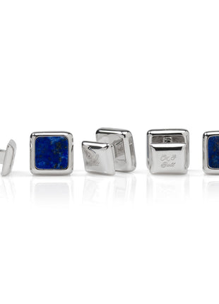 Sterling Silver and Lapis JFK Presidential 5-Stud Set