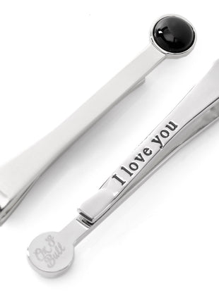 Silver and Onyx Tie Bar