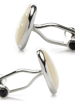 Sterling Mosaic Mother of Pearl Cufflinks