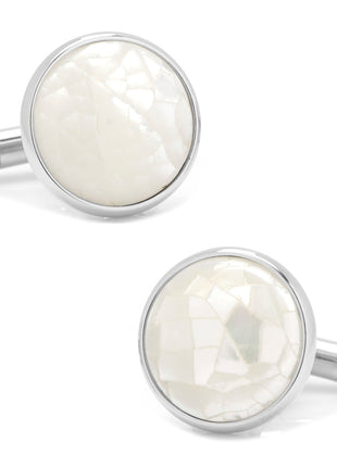 Sterling Mosaic Mother of Pearl Cufflinks